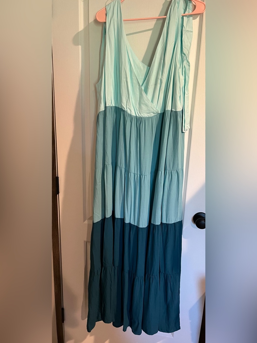 ELOQUII Elements Colorblocked Tiered Maxi Dress Size 18 NWT